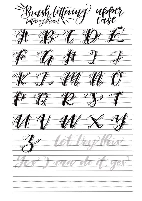 Lettering Worksheet / Instant Download / Practice Worksheet | Etsy