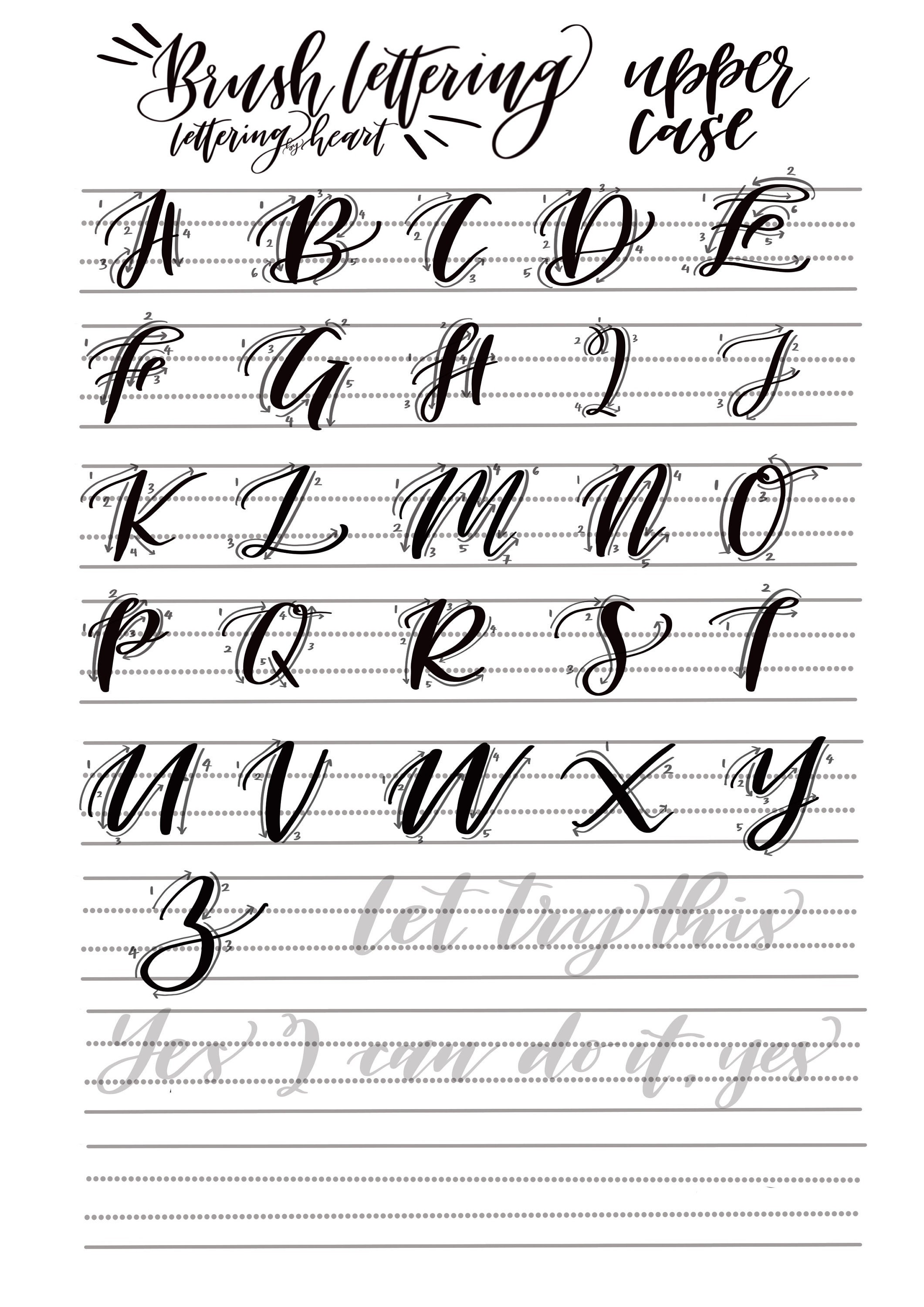 Lettering Worksheet / Instant Download / Practice Worksheet Etsy