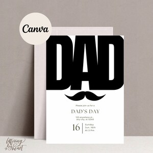 Father&#39;s Day Invitation | Editable Father&#39;s Day Celebration Invite | Happy Father&#39;s Day Brunch | Canva Template Digitial File