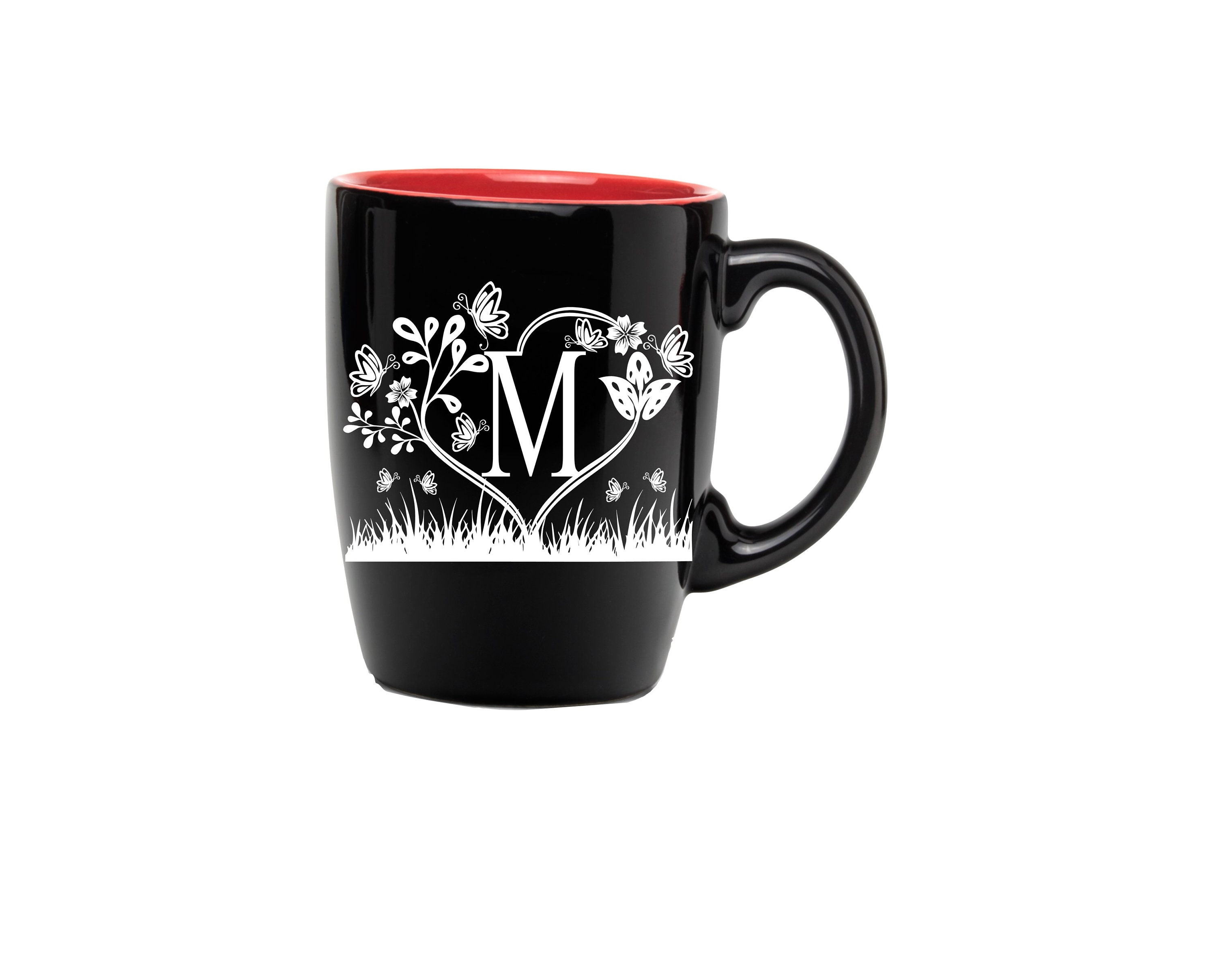 Garden Monogram Vinyl Decal Coffee Mug DecalCar Decal Etsy