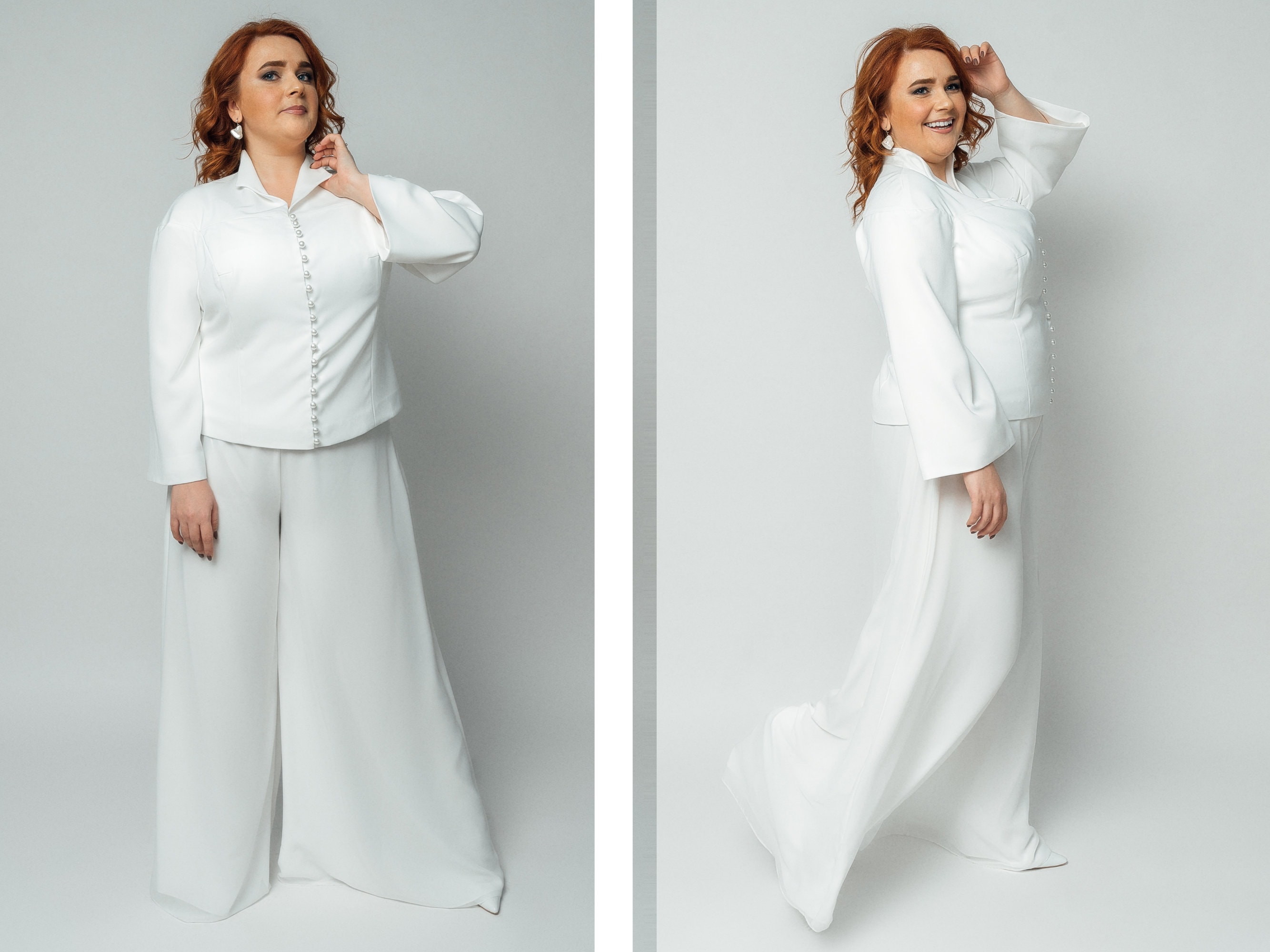 white pantsuit plus size