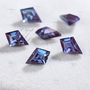 Kite Cut Alexandrite Loose Gemstone Color Change Gemstone June Birthstone Faceted Loose Alexandrite Ring Pendant Gift For Jewelry Making