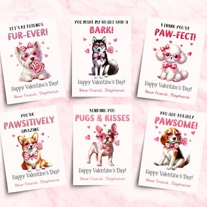 Puppy Valentine&#39;s Day Cards: Kids Classroom Gift Tags (Digital Download)