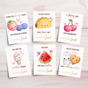 Printable kids Valentine’s Day Cards, Classroom Valentines Cards for Kids, Valentine’s Day Gift Tags, Instant Download, kawaii valentines