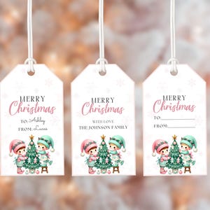 Personalized Christmas Gift Tag, Editable Christmas Gift Tags, Merry Christmas Gift Tag Printable, Holiday Party Favor Tags, Holiday Tag