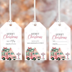Personalized Christmas Gift Tag, Editable Christmas Gift Tags, Merry Christmas Gift Tag Printable, Holiday Party Favor Tags, Holiday Tag