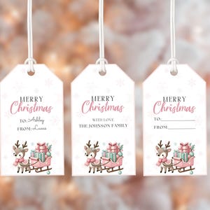 Personalized Christmas Gift Tag, Editable Christmas Gift Tags, Merry Christmas Gift Tag Printable, Holiday Party Favor Tags, Holiday Tag