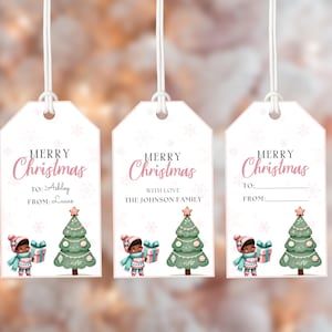 Personalized Christmas Gift Tag, Editable Christmas Gift Tags, Merry Christmas Gift Tag Printable, Holiday Party Favor Tags, Holiday Tag