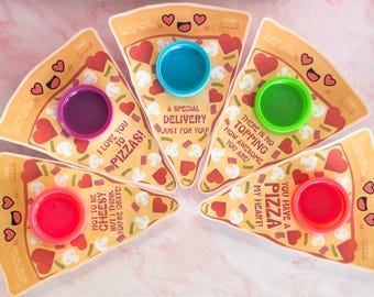 Pizza Play Dough Valentine Cards: Printable Non-Candy Valentines (Digital Download)