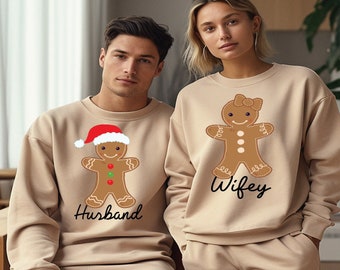Couples Gingerbread Sweatshirts, Family Matching Sweatshirts , Christmas Hoodies, Holiday sweatshirts,  Matching Sweatshirts 182