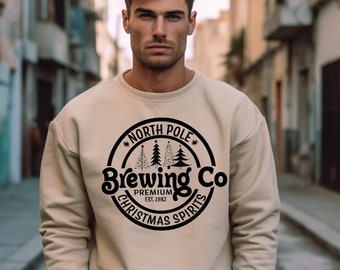 Maglietta North Pole Brewing Co, Felpa natalizia, Maglione North Pole, Brewing Co, Spirito natalizio premium, Felpa Brewing Co