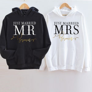 Couples Mr and Mrs Sweatshirts,  Wedding, Couples Hoodies, Custom Honeymooning  sweatshirts, Just Married Mr and Mrs Hoodies