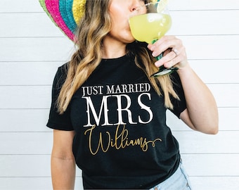 Magliette Just Married, Magliette Mr e Mrs, Magliette Honeymooning, Magliette Wedding 2025, Magliette Just Married Matching per coppie, Magliette per coppie
