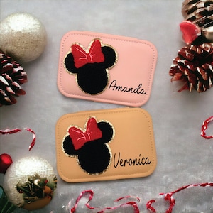 Regalo di Natale, portagioielli personalizzato, portagioielli da viaggio, piccolo portagioielli per borsa, portagioielli Minnie, portagioielli inciso, Bx182