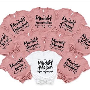 From Mischief To Mrs, Mischief Crew Shirts, Wizard Themed bachelorette, Witch of Honor, Bride's Witches MIL9
