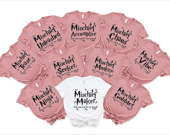 From Mischief To Mrs, Mischief Crew Shirts, Wizard Themed bachelorette, Witch of Honor, Bride's Witches MIL9