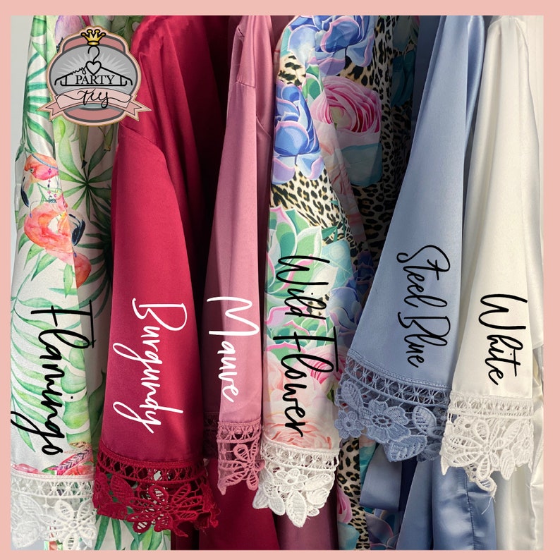Bridesmaid Robes personalized Silk Robes Kimono Wedding Etsy