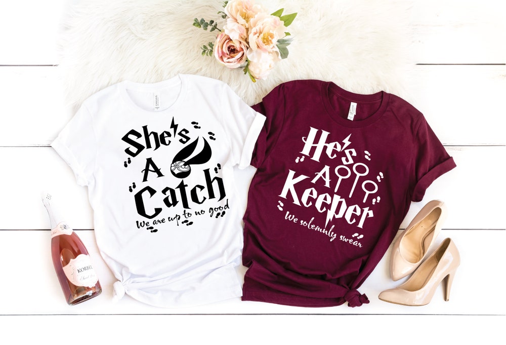 He'S A Keeper Shirts, Wizard Shirts Mil9, Anniversary Shirts For Couples,She'S A Catch Shirt, Vacation Shirt, Honeymoon Shirts Anlibuy