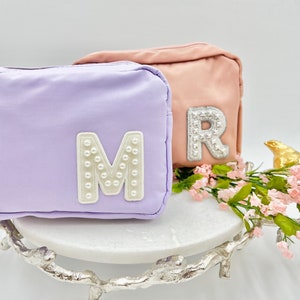 Personalized Makeup Bags, Nylon and Velvet Bags, Custom Make Up Bag, Bridesmaid Gift, Graduation Gift, Mother's Day Gift