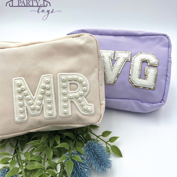 Personalized Makeup Bags, Nylon and Velvet Bags, Custom Make Up Bag, Bridesmaid Gift, Graduation Gift, Mother's Day Gift