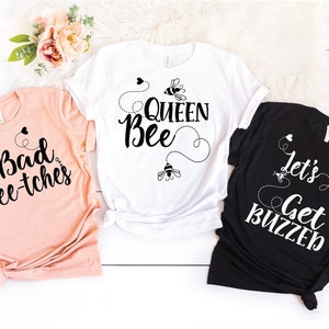 Queen Bee Bachelorette Party Tank Tops, Let's Get Buzzed Shirts, Flowy ...