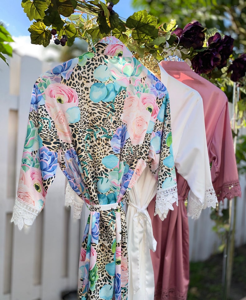 Bridesmaid Robes personalized Silk Robes Kimono Wedding Etsy