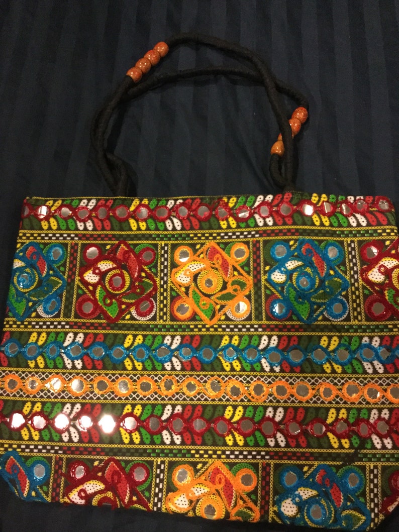 Handmade embroidered tote
