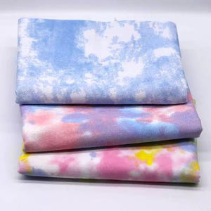 Soft Denim Fabric Thick Tie-Dye Denim Fabric for Sewing Clothes, Backpacks, Wallets, Colorful Cotton Washing Denim Fabric By The Half Yard