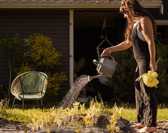 Handmade Linen Jumpsuit | Adjustable Strap Pockets