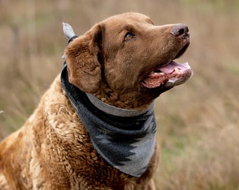 Dog Bandana | RIPTIDE - Southwest - Navajo - Aztec - Western - Geometric Tie On - Pet Bandana -Upcycled