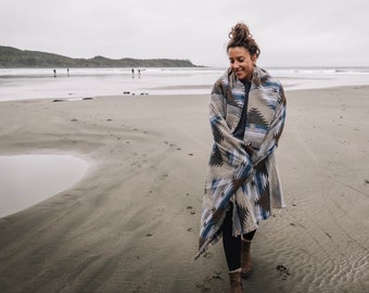 Tofino Beach Blanket - LAKESIDE -Boho,Aztec,Navajo,Southwest,Camping Blanket,Throw Blanket,Yoga Blanket, Blanket Scarf,Geometric Blanket