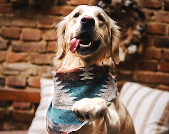 Bandana pour chien - LE VOYAGEUR - sud-ouest - Navajo - aztèque - à nouer - Bandana pour animal de compagnie - recyclé - Bohème