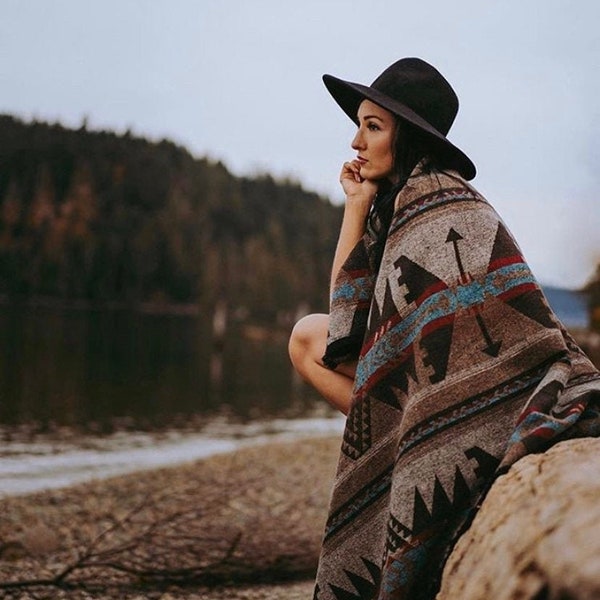 Tofino Beach Blanket - RUSTIC- Boho, Aztec,Navajo,Southwest,Camping Blanket,Throw Blanket,Yoga Blanket, Blanket Scarf,Geometric Blanket