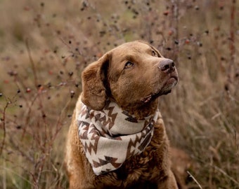 Dog Bandana | SANDY - Southwest - Navajo - Aztec - Western - Geometric Tie On - Pet Bandana -Upcycled