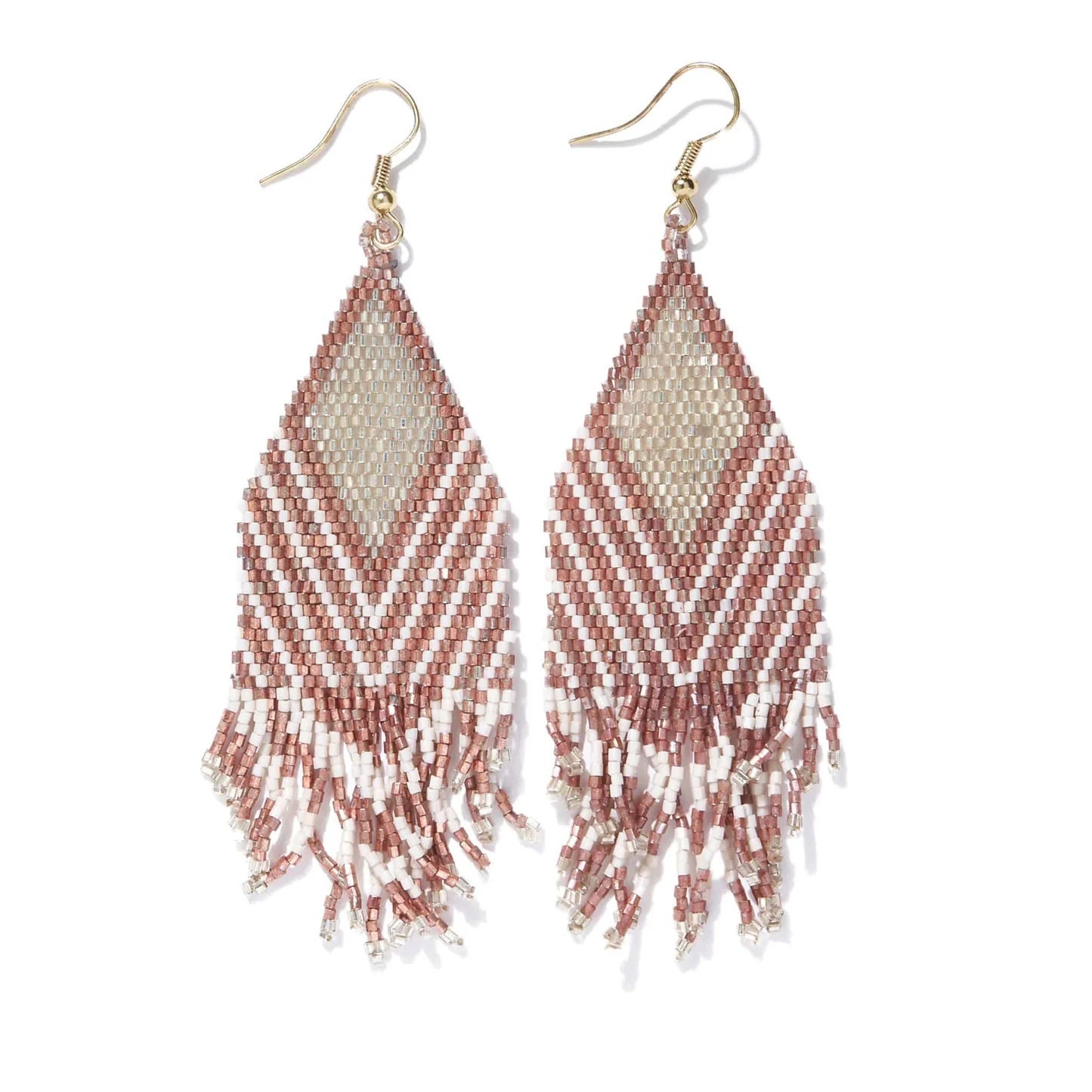 Rose gold fringe earrings deals