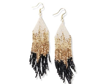 Claire Ombre Beaded Fringe Earrings