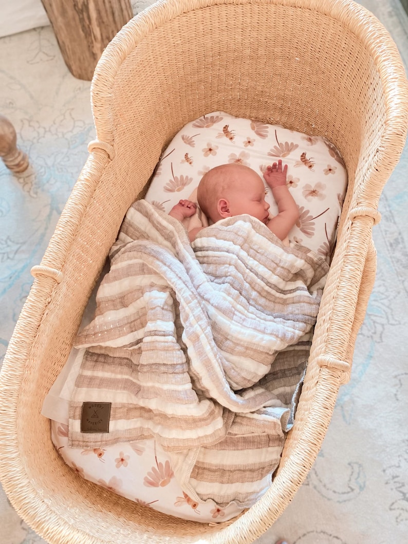 Au Natural Baby Blanket Cotton Ramie Natural Ecofriendly Newborn Swaddle Blanket Crib Blanket image 2