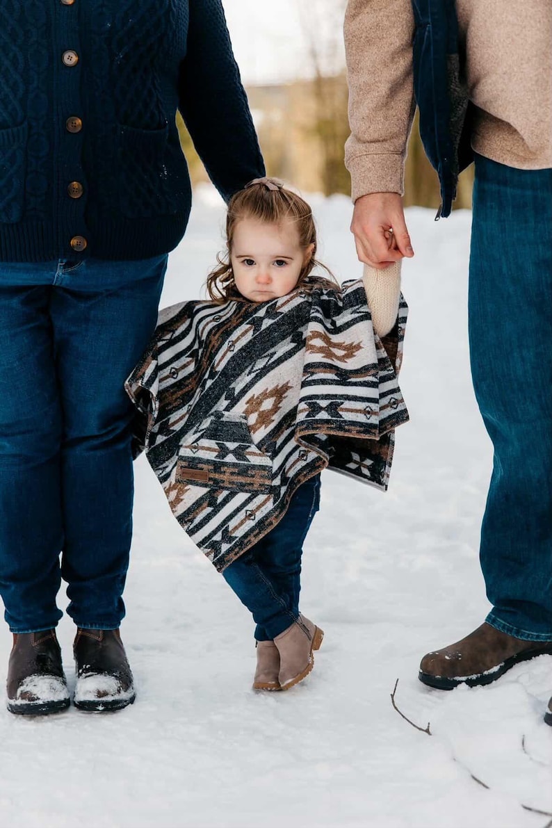 Mini Poncho | OUTBACK | Southwestern Toddler Poncho | Cozy Handmade | Hooded Cape image 1