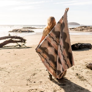 Tofino Beach Blanket - DUSTY ROSE -Boho, Aztec,Navajo,Southwest,Camping Blanket,Throw Blanket,Yoga Blanket, Blanket Scarf,Geometric Blanket