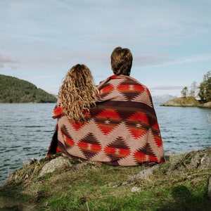 Manta de playa Tofino - SUNSET - Boho, Azteca, Navajo, Suroeste, Manta de camping, Manta de tiro, Manta de yoga, Bufanda de manta, Manta geométrica