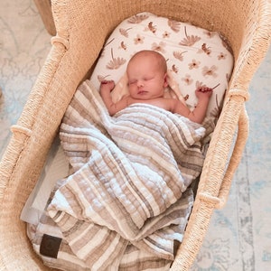 Au Natural Baby Blanket Cotton Ramie Natural Ecofriendly Newborn Swaddle Blanket Crib Blanket image 1