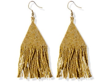 Lexie Solid Beaded Fringe Earrings