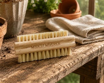 Cepillo exfoliante de uñas de bambú natural / Juego de 3