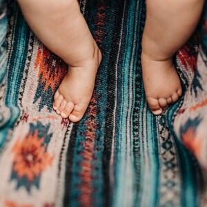 幾何学模様のベビーブランケット｜ウール混紡ベビーカー用ブランケット（30x30）