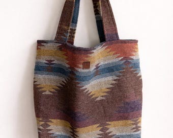 Travellin' Tote - OASIS - Boho - Yoga Bag - Beach Bag - Weekender - Adventure Bag - Baby Bag - Market Bag - Upcycled - Aztec - Navajo