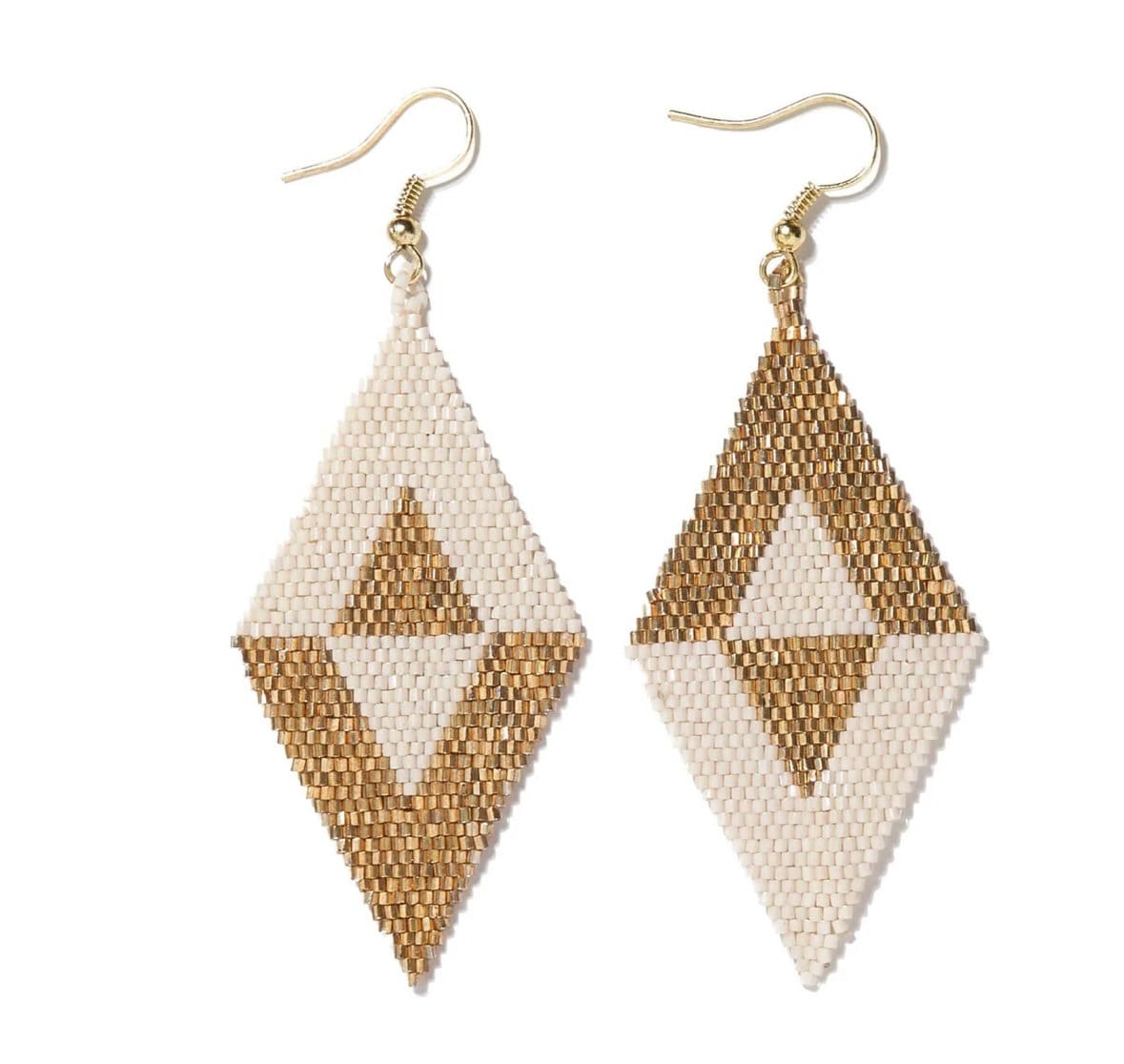 Triangle beaded earrings outlet