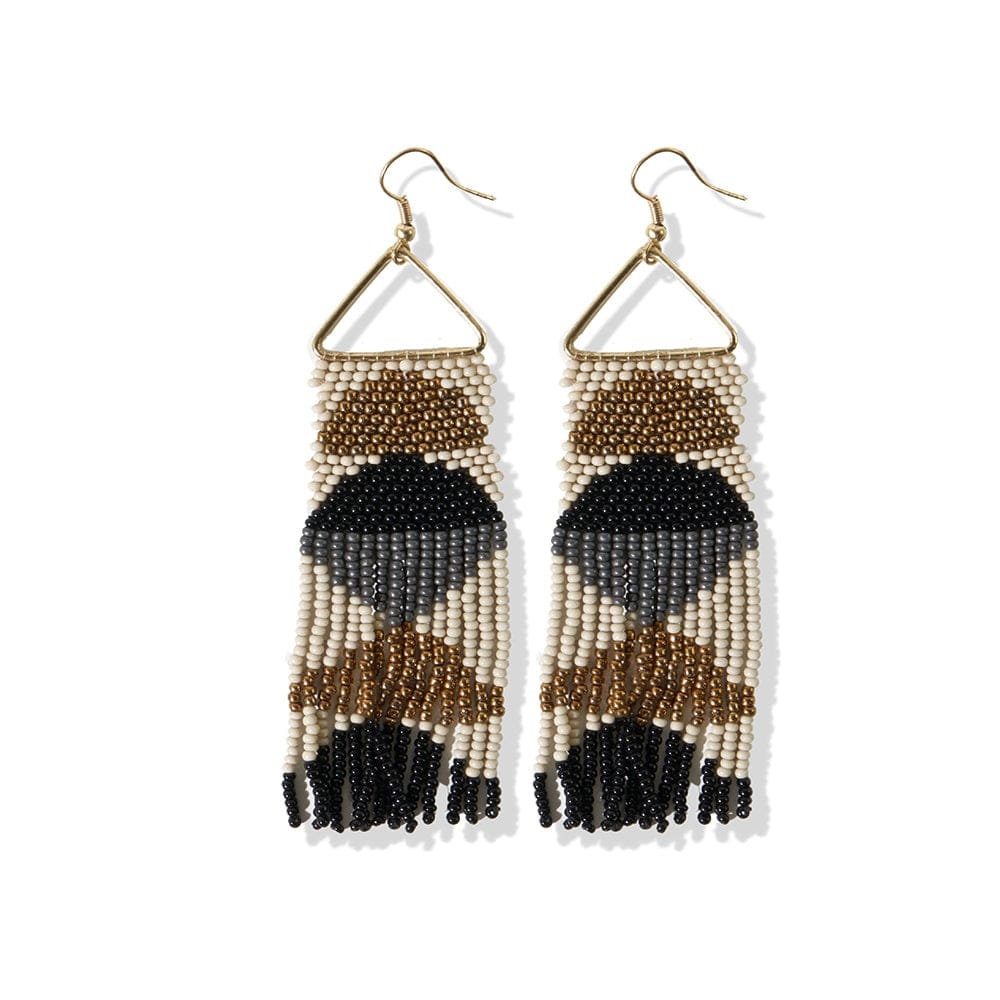 Gloria Half Circles Beaded Fringe Earrings