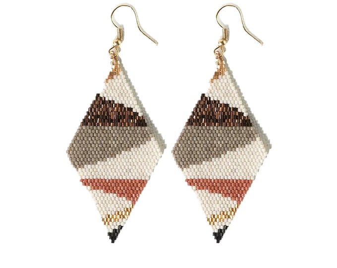 Frida Flipped Triangle Beaded Earrings