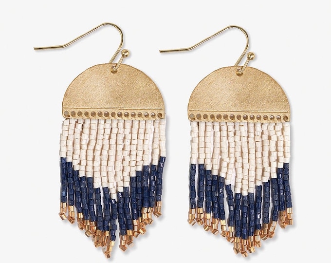 Claudia Short Beaded Fringe Earrings