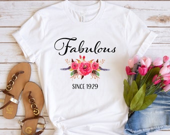 95th Birthday Gifts for Women, 95 Year Old Female - Fabulous since 1929 T-Shirt for Wife Mom Grandma Nana Turning 95 yr Old Party Ideas